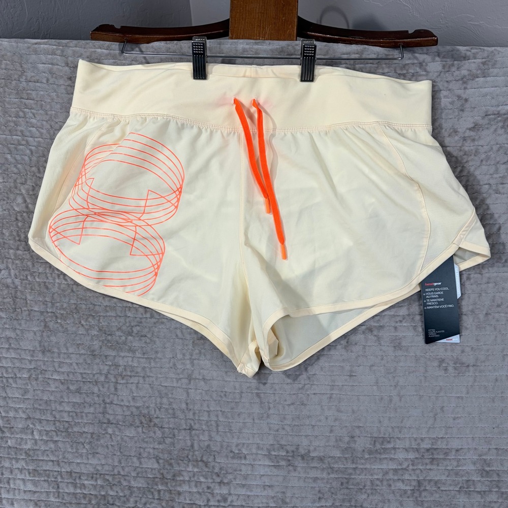 Under‎ Armour Womens XL Athletic Shorts Running Gym Workout Heatgear Orange